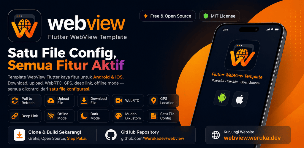 GitHub - Werukadev/webview: Template WebView Flutter kaya fitur untuk ...