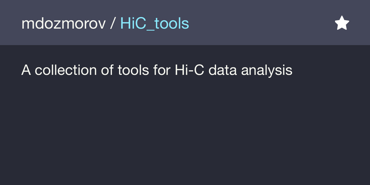 GitHub - mdozmorov/HiC_tools: A collection of tools for Hi-C data