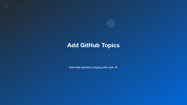 add-github-topics
