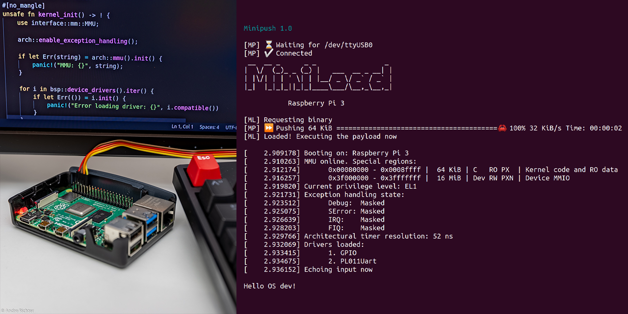 This is a tutorial series for hobby OS developers who are new to ARM's 64 bit ARMv8-A architecture. The tutorials will give a guided, step-by-step tou