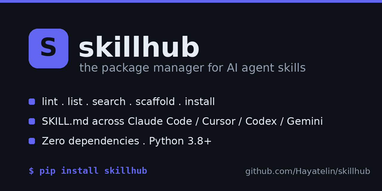 GitHub - Hayatelin/skillhub: The package manager for AI agent skills ...