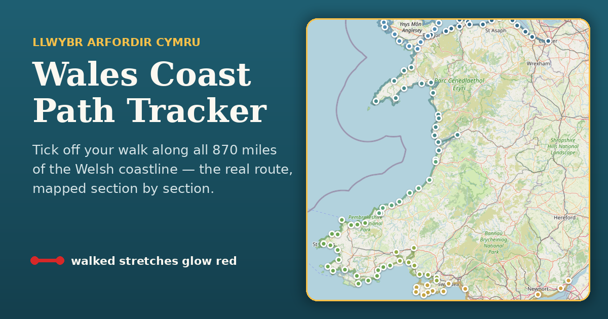 Llwybr-Arfordir-Cymru-Wales-Coastal-Path---Tracker