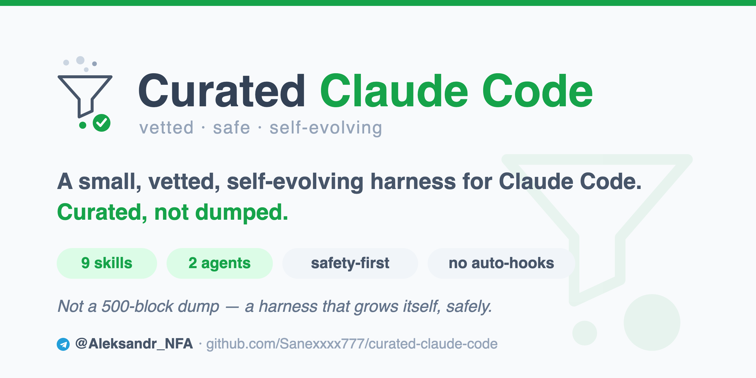 Claude Code Curado: un agente pequeño con una puerta de entrada