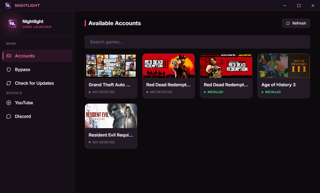Nightlight-Game-Launcher