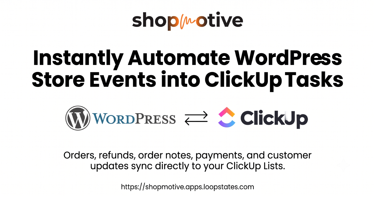 ShopMotive-CRM-Sync-for-Clickup
