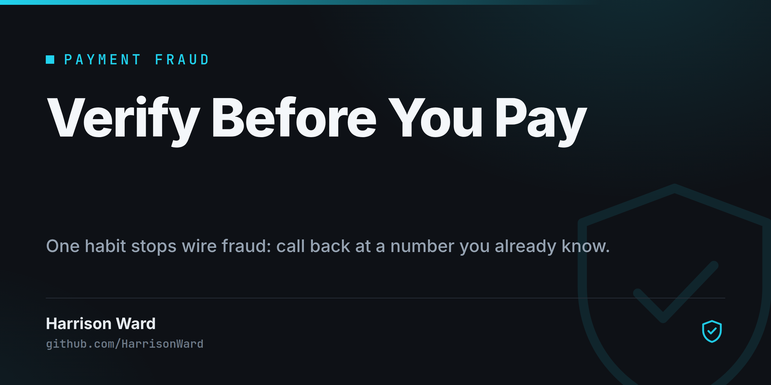Verify-Before-You-Pay