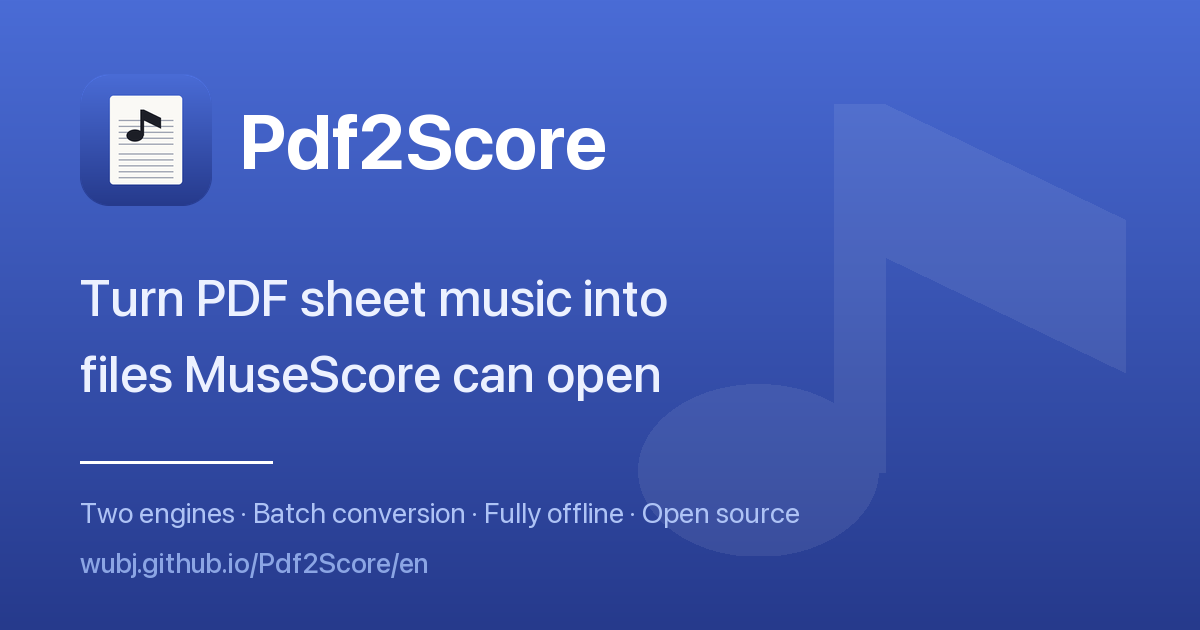 Pdf2Score