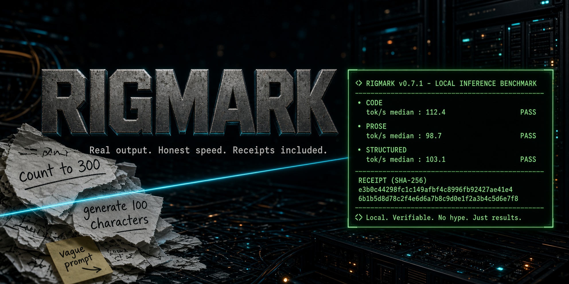 Show HN: RigMark benchmarks local AI the way coding agents use it