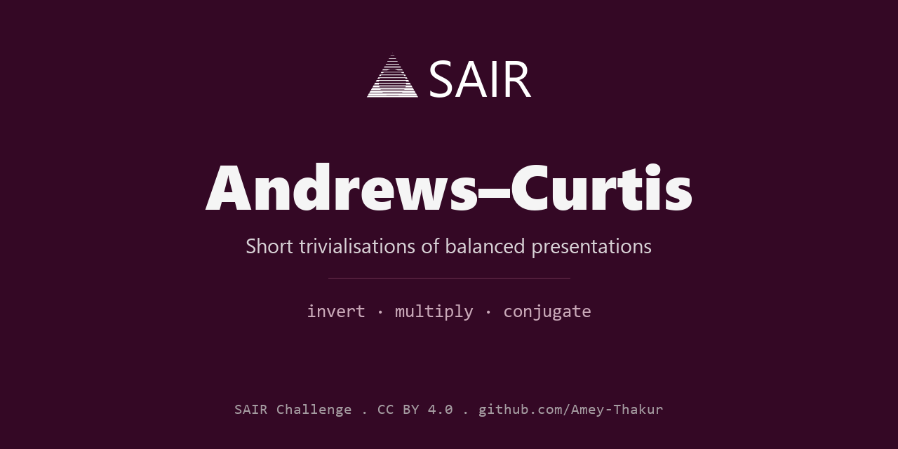 SAIR-ANDREWS-CURTIS-CHALLENGE