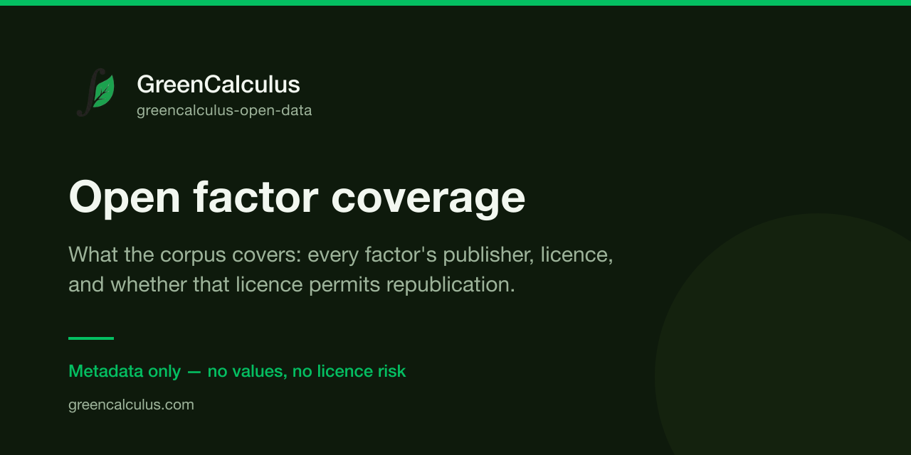 greencalculus-open-data