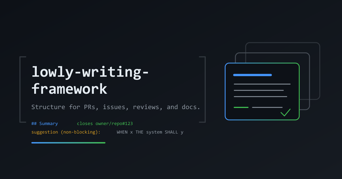 lowly-writing-framework
