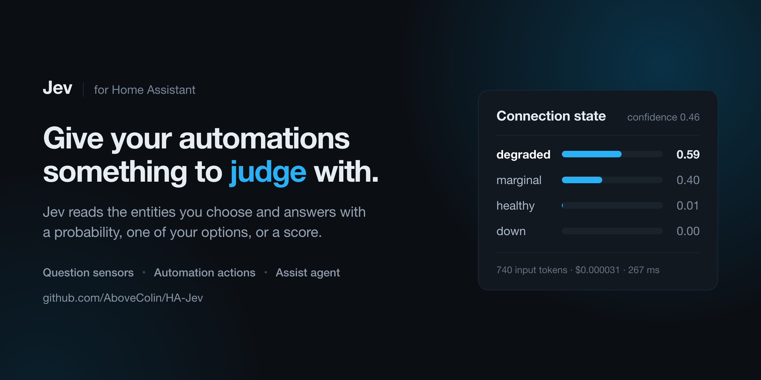 ha-jev — Ask your house a question, get a number back. Home Assistant integration for TypeSafe…