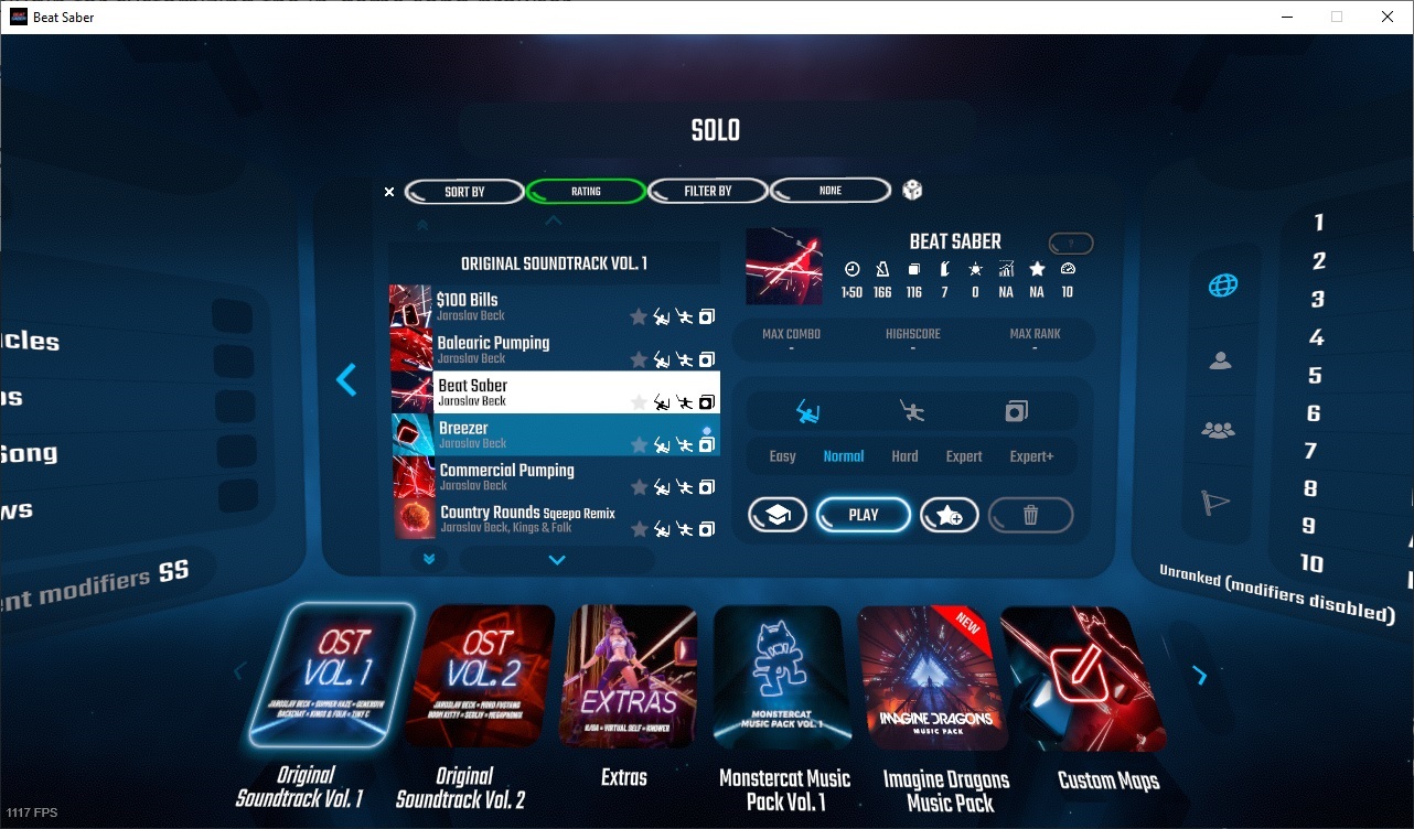 GitHub BeatSaber plugin, adds much needed functionality to the song selection interface.