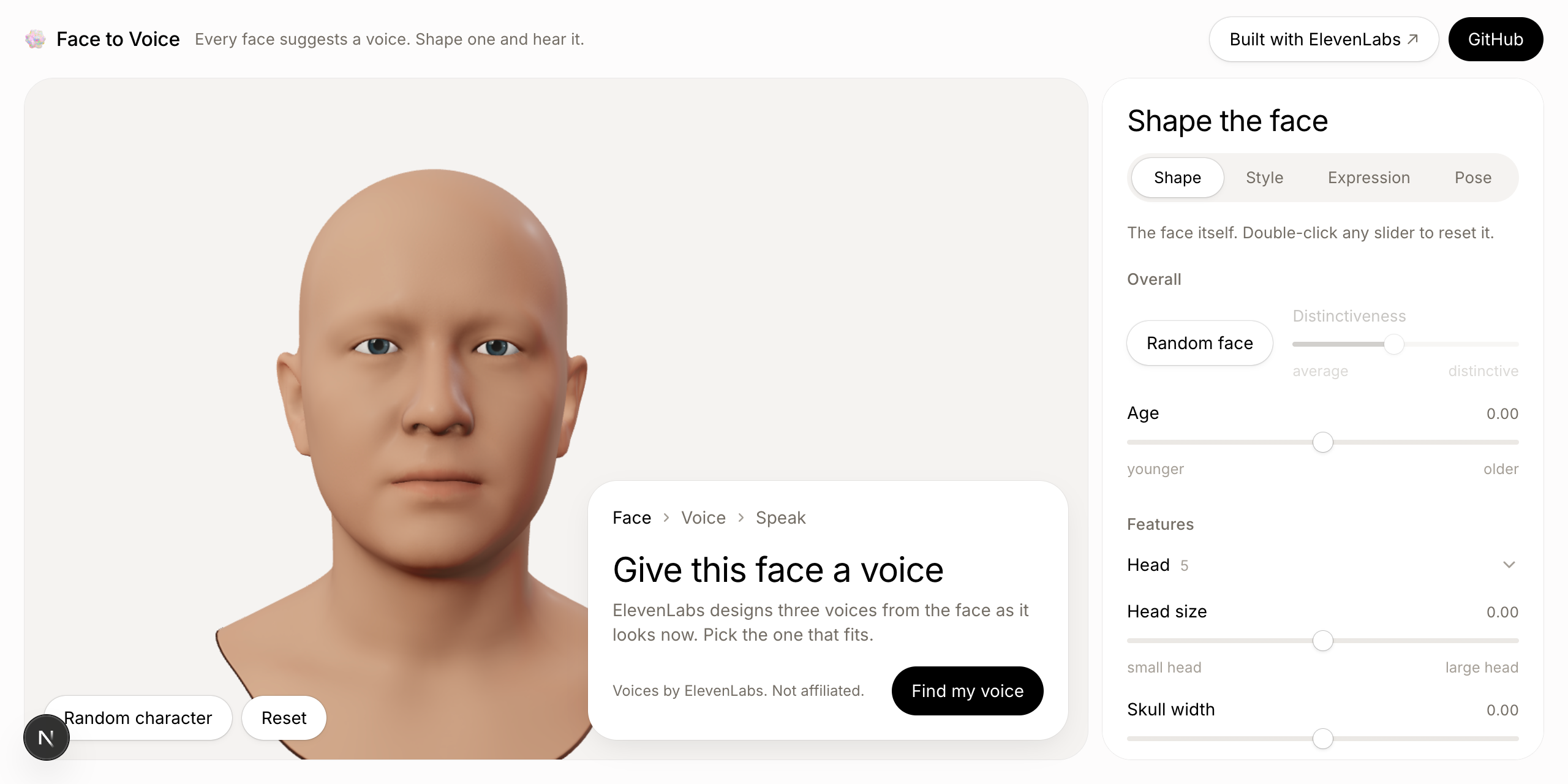 face-to-voice