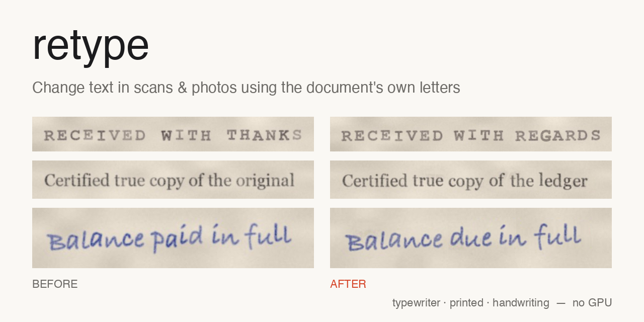 retype