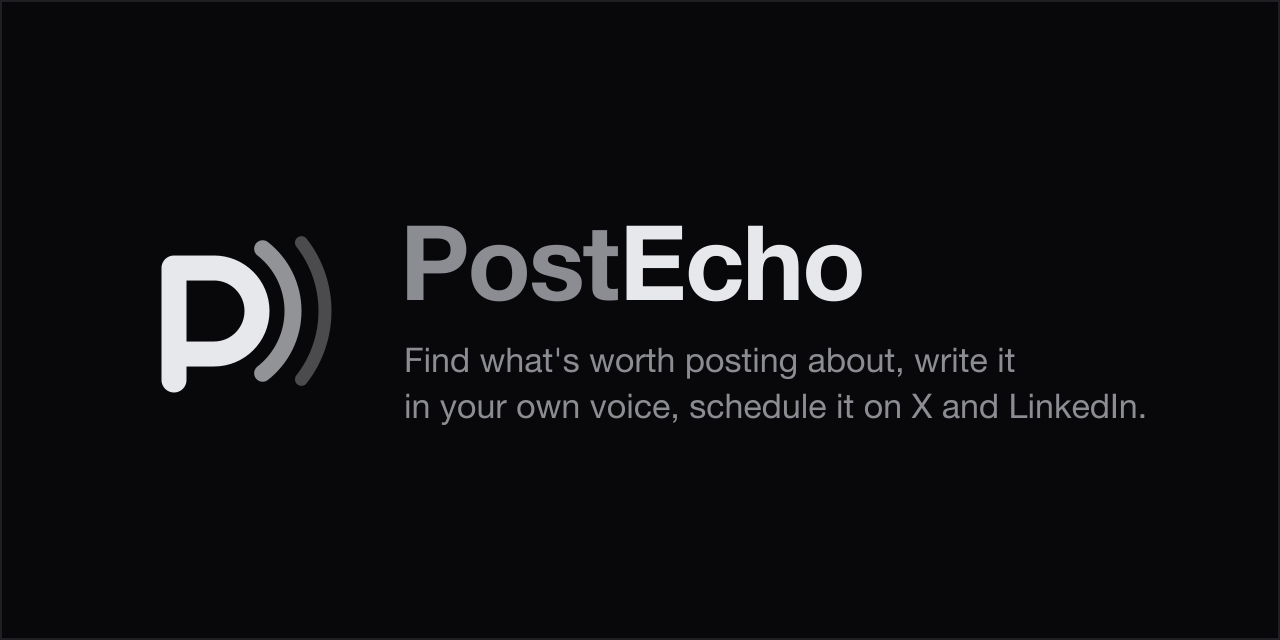 postecho — Find a topic and draft posts from your writing examples. A self-hosted writing assistant…