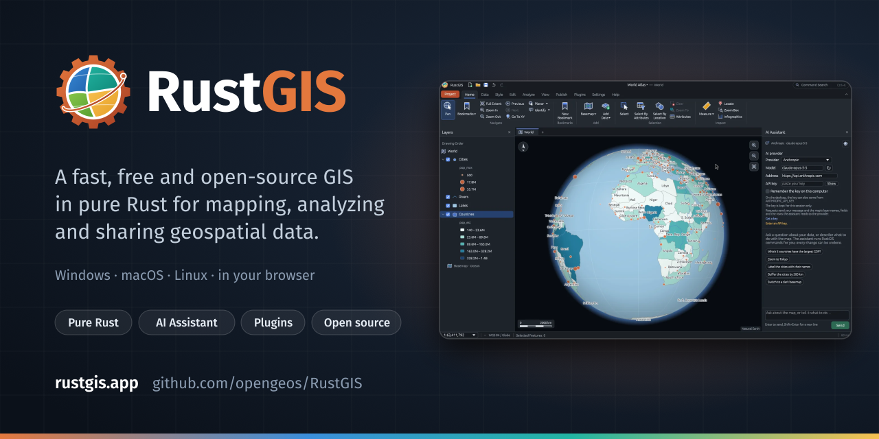 Pratinjau opengeos/RustGIS