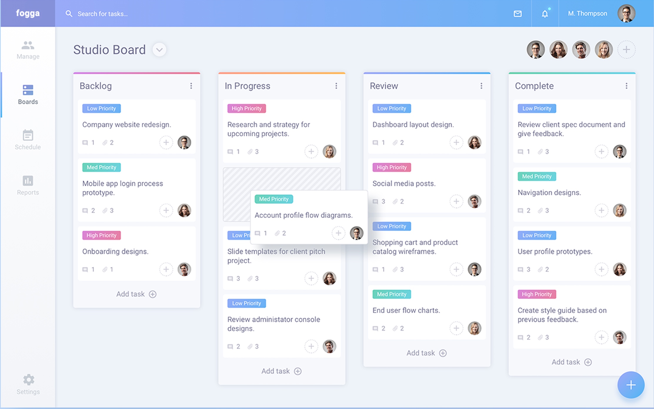 GitHub - heysafronov/fogga-kanban: [2017] React Kanban Dashboard Template