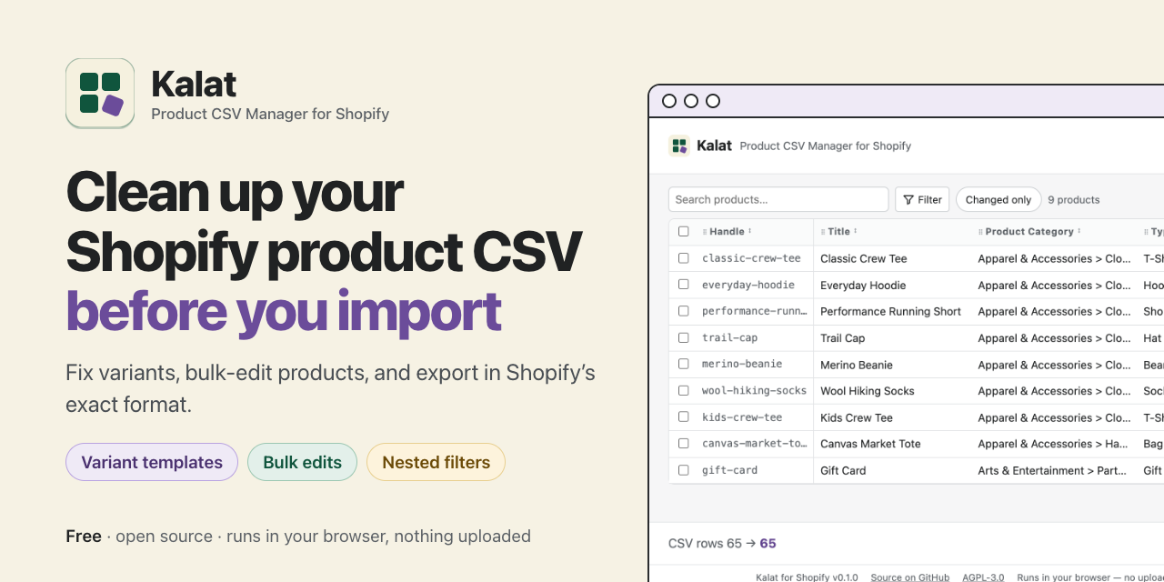kalat-shopify-csv-manager