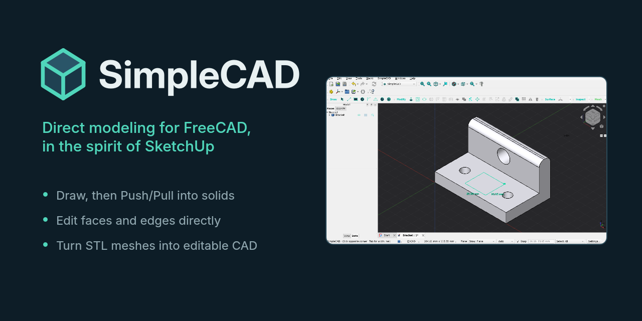 GitHub - igsova/SimpleCAD: Direct modeling for FreeCAD, in the spirit ...