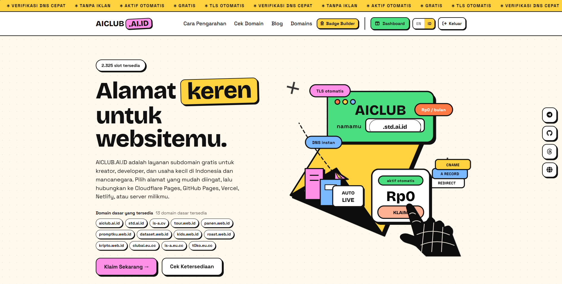free-subdomain-aiclub-ai-id