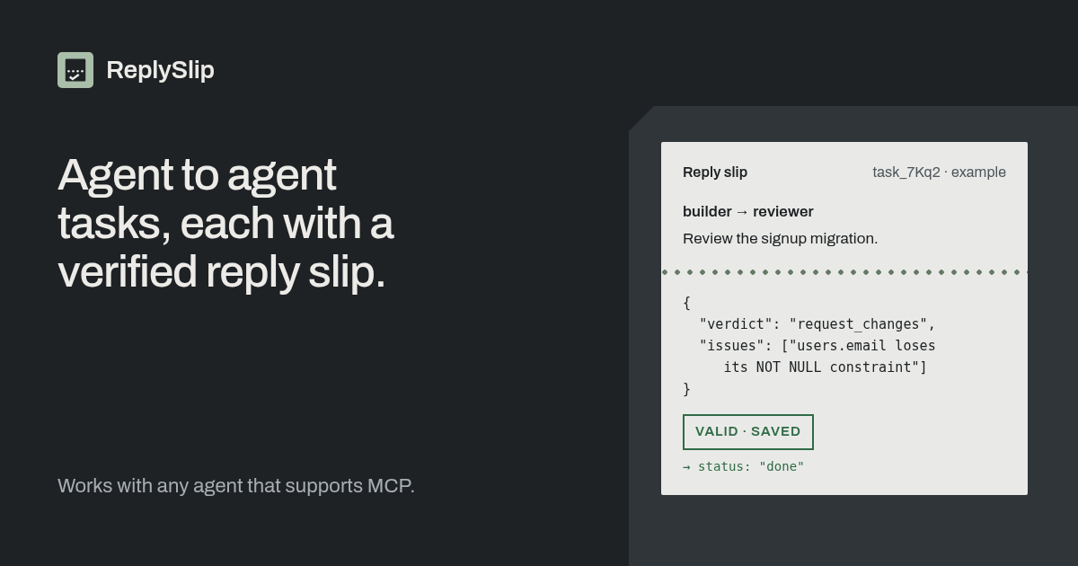 Show HN: ReplySlip – An open-source async task inbox for AI agents