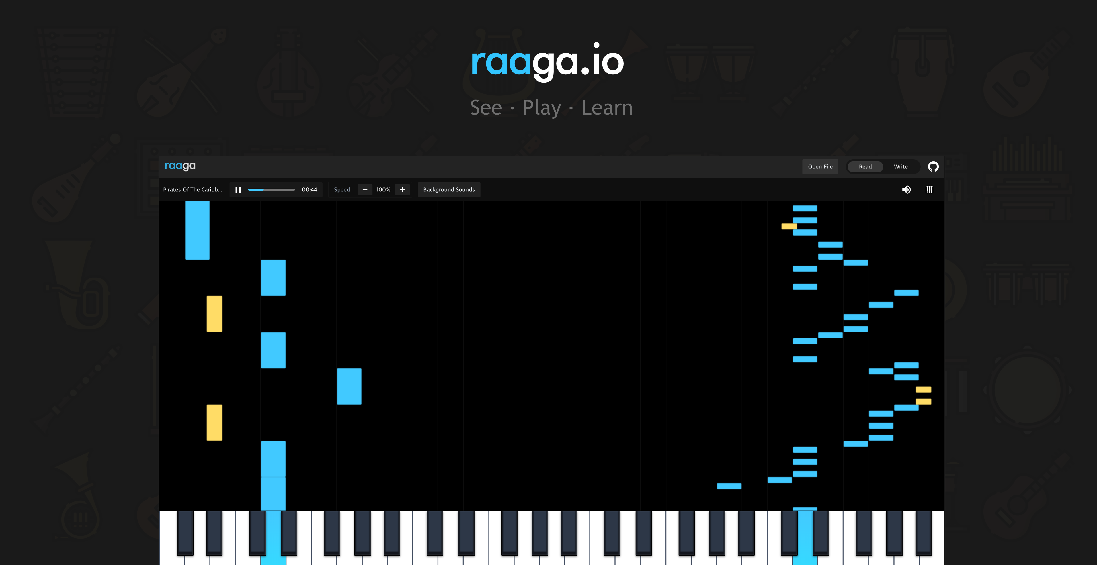 GitHub - ritz078/raaga: 🎹 An online app to play and learn music on a ...