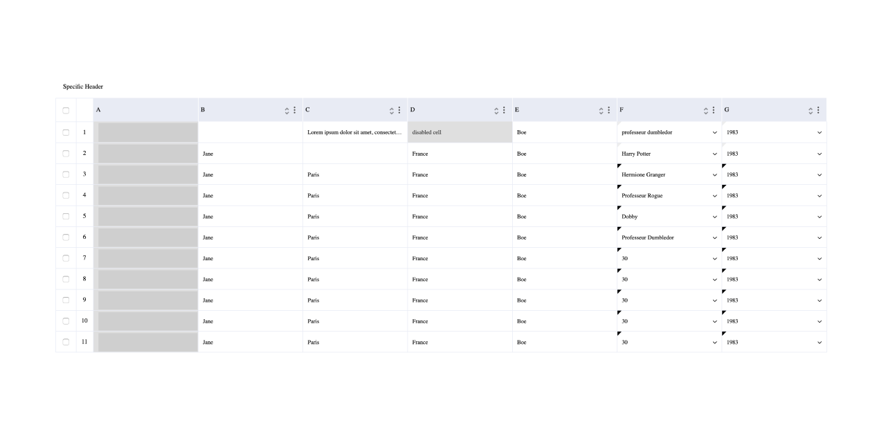 vue-spreadsheet