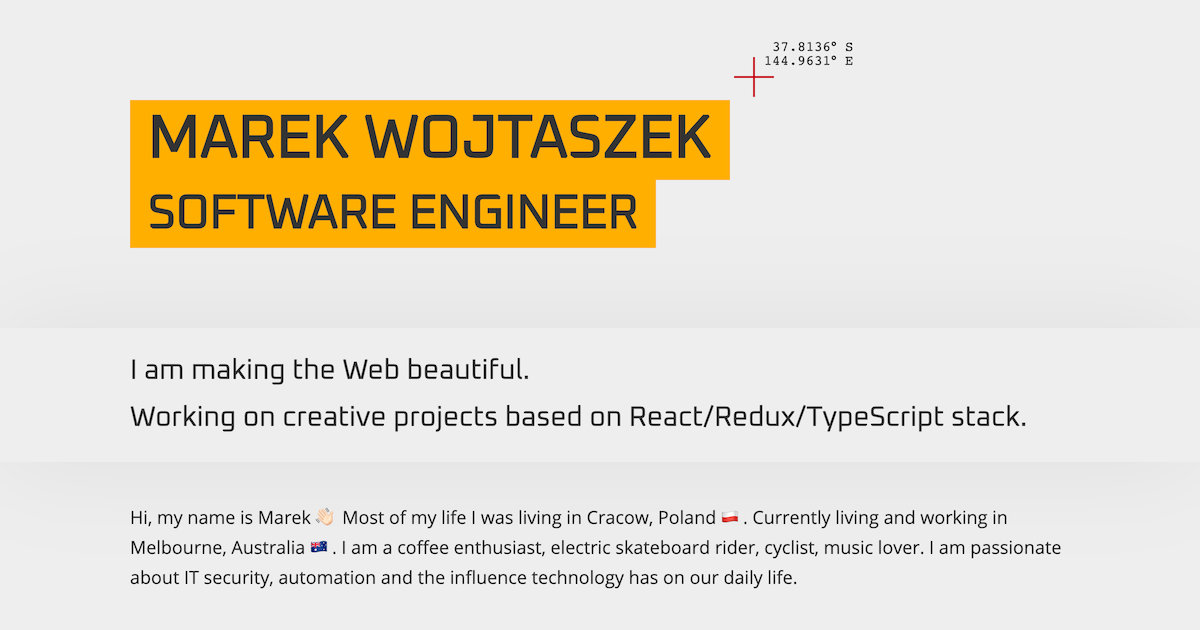 Github Marekwojtaszek Marekwojtaszek Github Io Marekwojtaszek