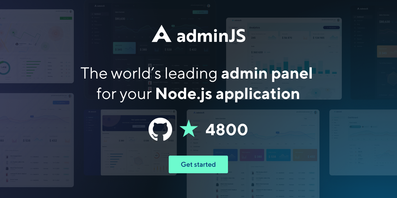 SoftwareBrothers/adminjs: AdminJS is an admin panel for apps written in node.js