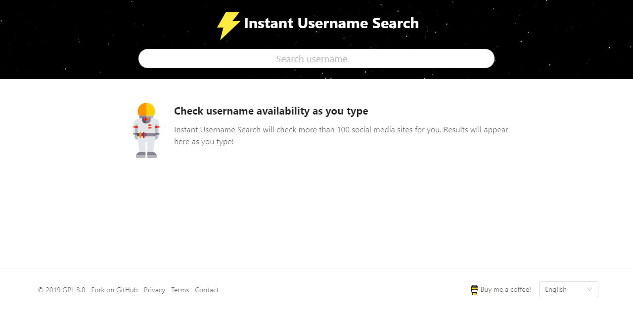 GitHub - instantusername/instant-username-search: ⚡ Instantly search