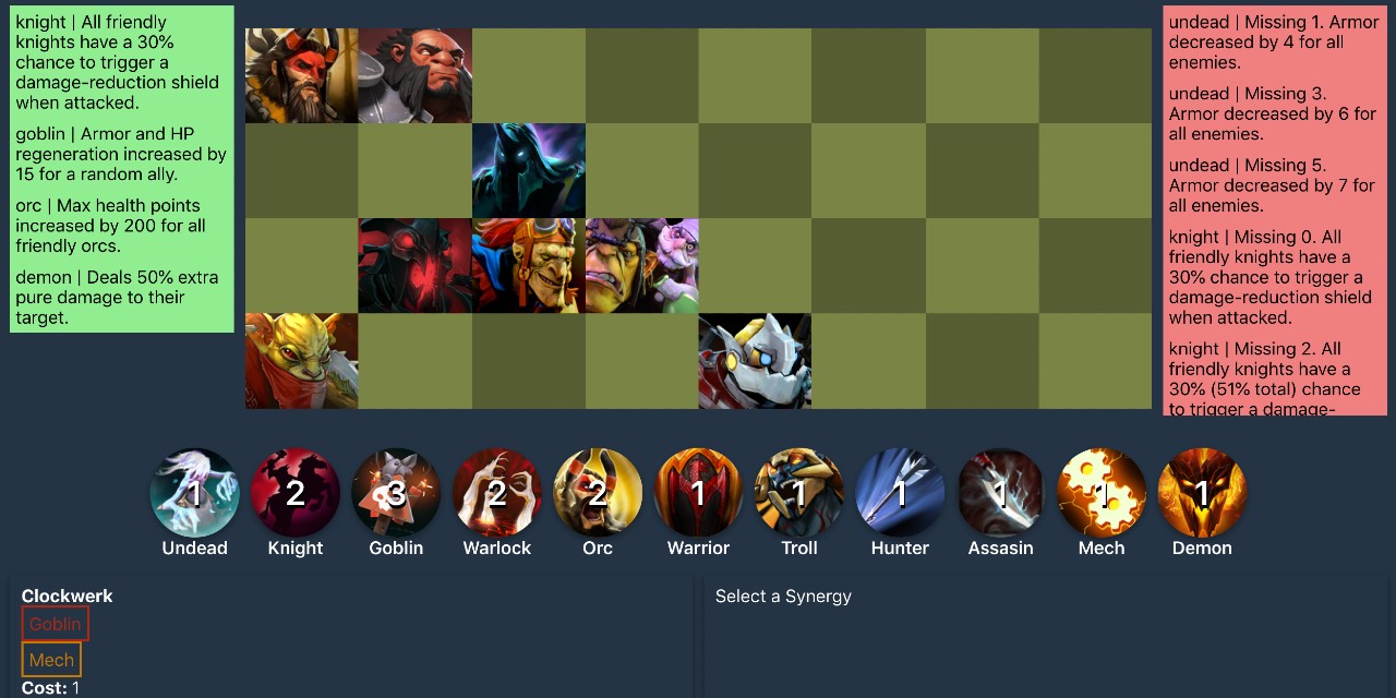 Github Bigplayalmanautochess Dota Auto Chess Synergy Builder