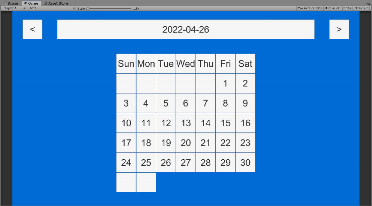 GitHub GEdward06/Calendar UnityのUIシステム練習