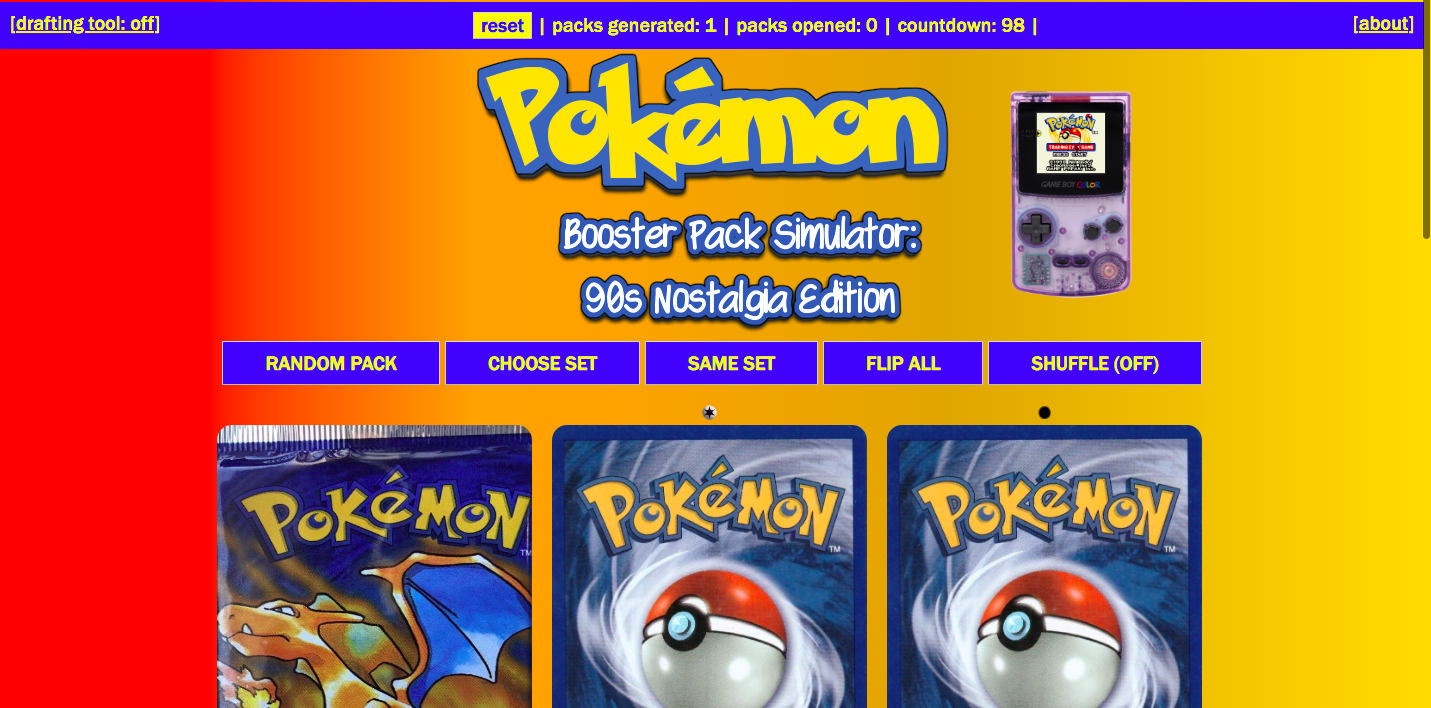 pokemon booster pack simulator