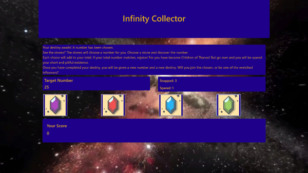 GitHub - therobshock/infinity-collector: Unit 4 Assignment - Option 1 ...
