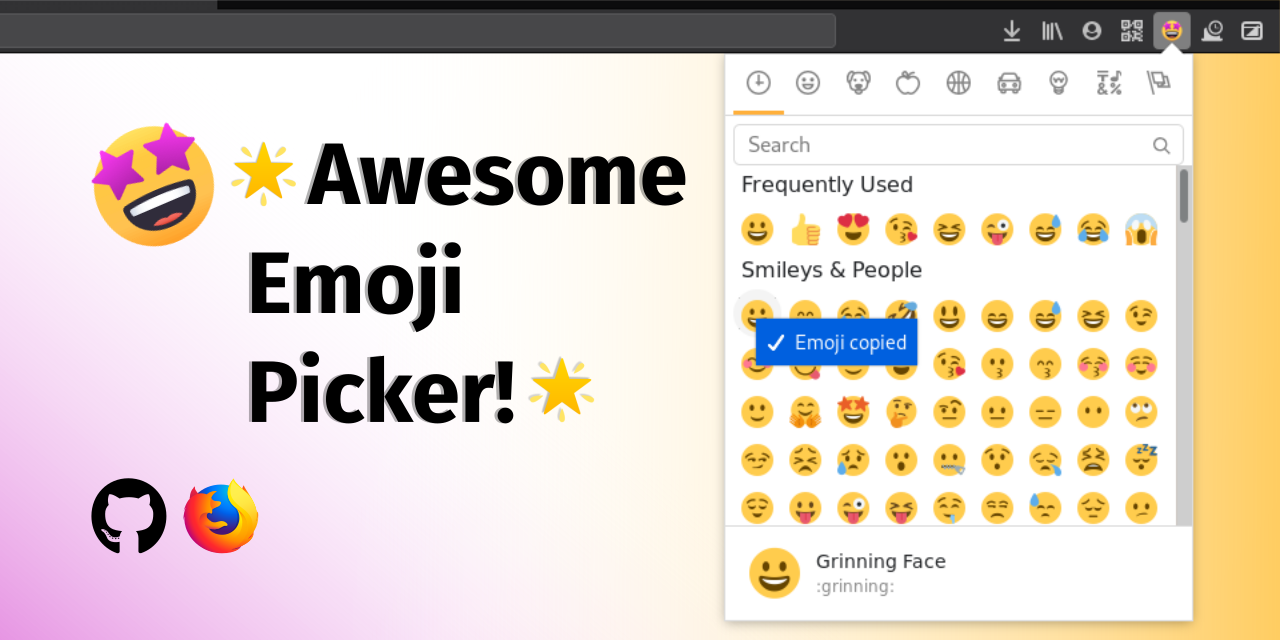 Github Rugk Awesome Emoji Picker Add On Webextension That Provides A Modern Emoji Picker That You Can Use To Find And Copy Insert Emoji Into The Active Web Page