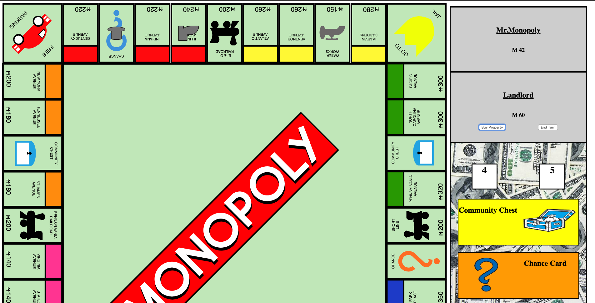 GitHub PhilipEskins/monopoly This group effort by a team of four developers achieved our goal