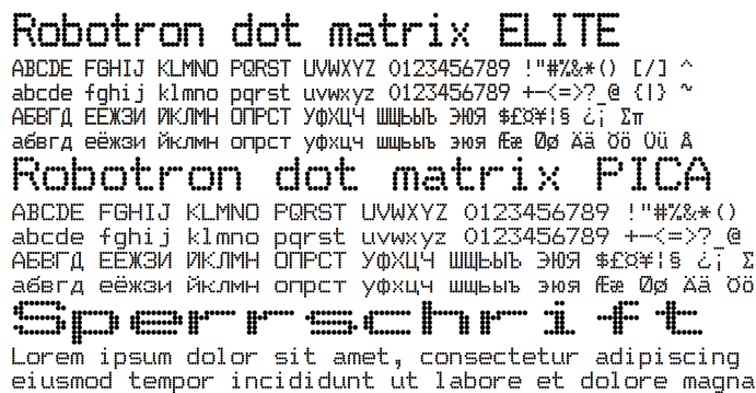 dot matrix printer font