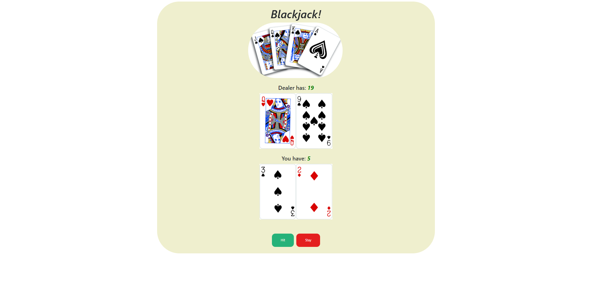 Javascript blackjack github examples