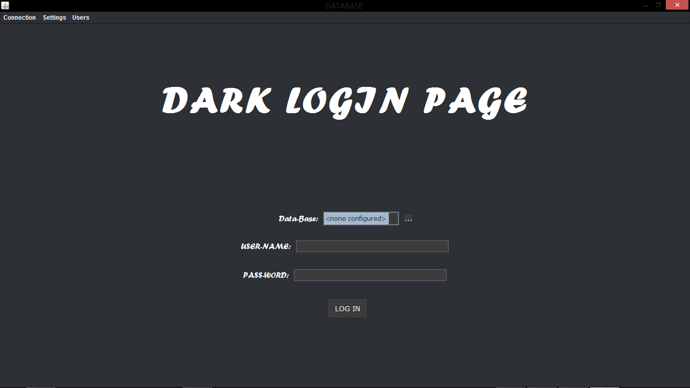 loginDarkInterface