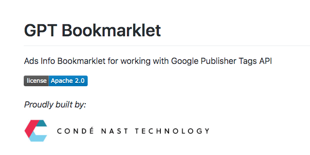 GitHub - CondeNast/ads-gpt-bookmarklet: Bookmarklet for working with ...
