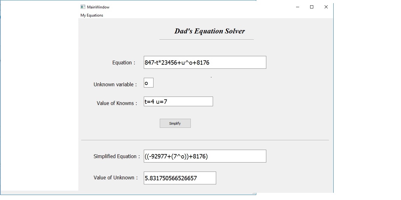 Github sonalsrivas mathematical equation solver given an equation
