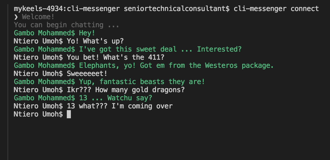 Cli Messenger Demo