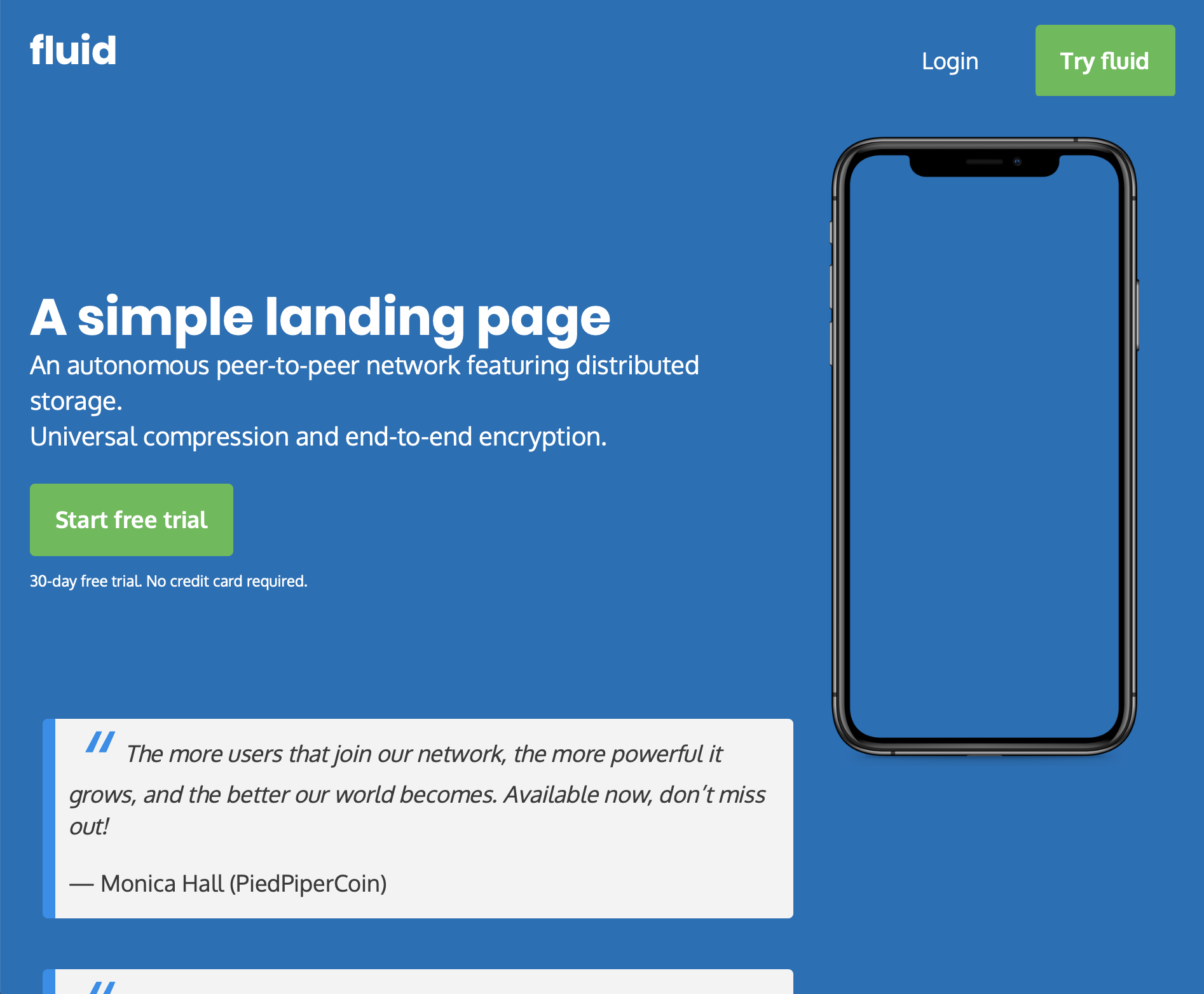 GitHub - teebot/fluid: Super simple CSS grid landing page