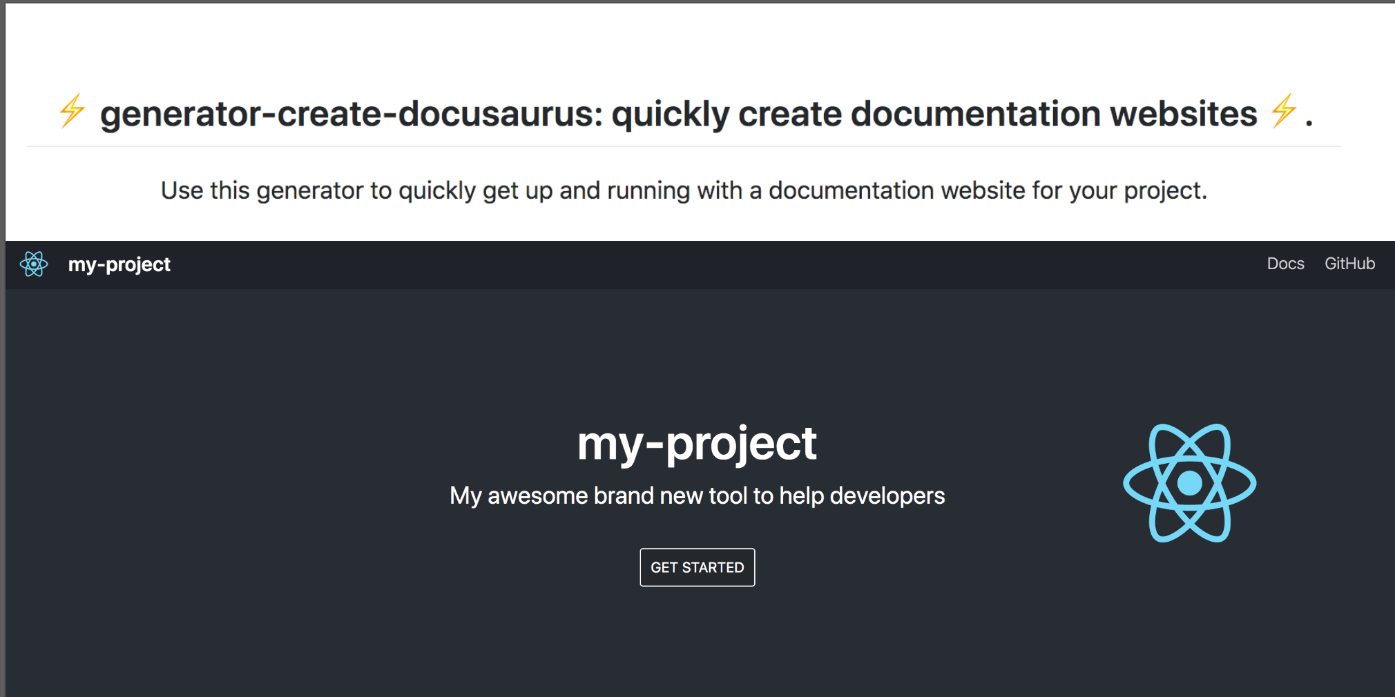 generator-create-docusaurus