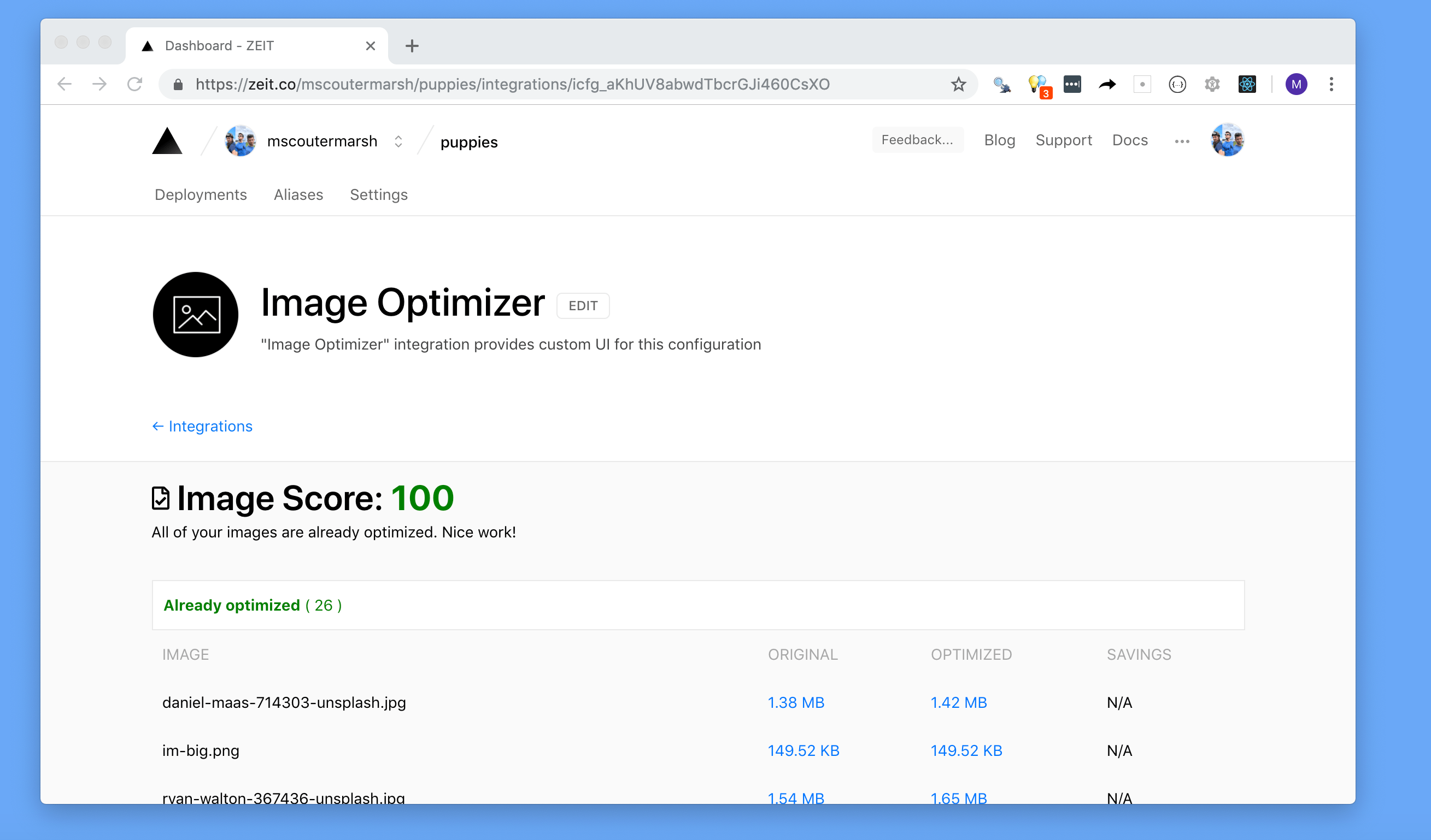 GitHub - mscoutermarsh/zeit-image-optimizer: Improve your apps ...