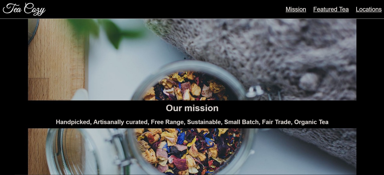 GitHub Catevika/CodeCademy_TeaCosy CodeCademy_TeaCosy_Practice