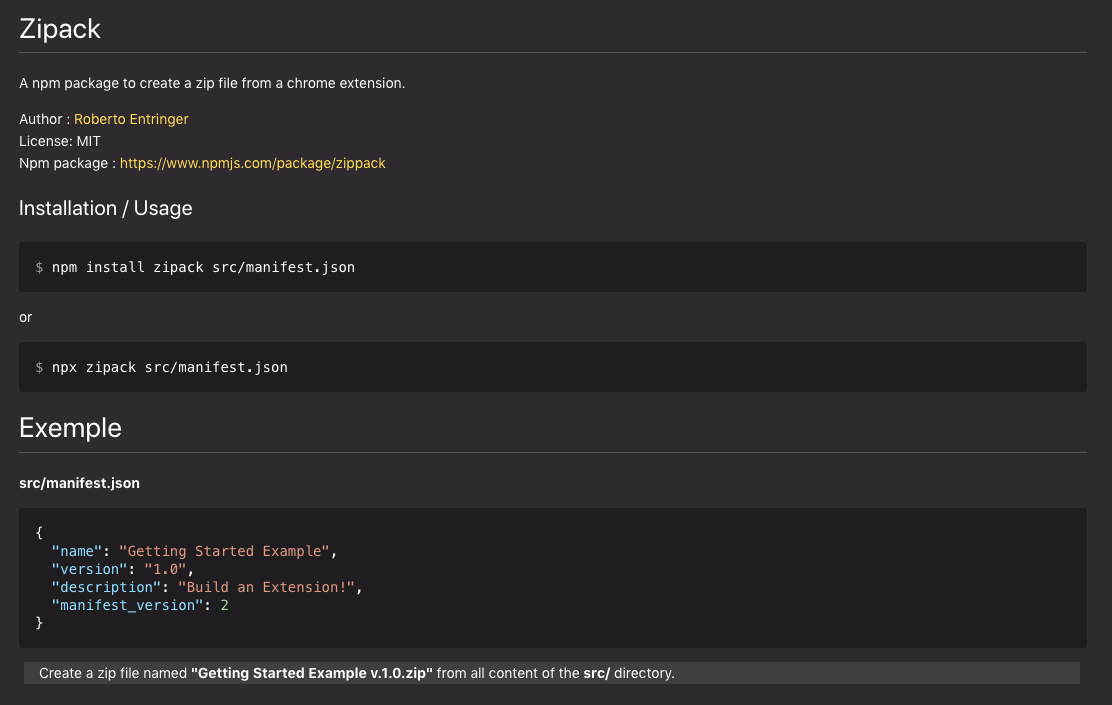 GitHub - Robertoentringer/zipack: A Npm Package To Create A Zip File ...