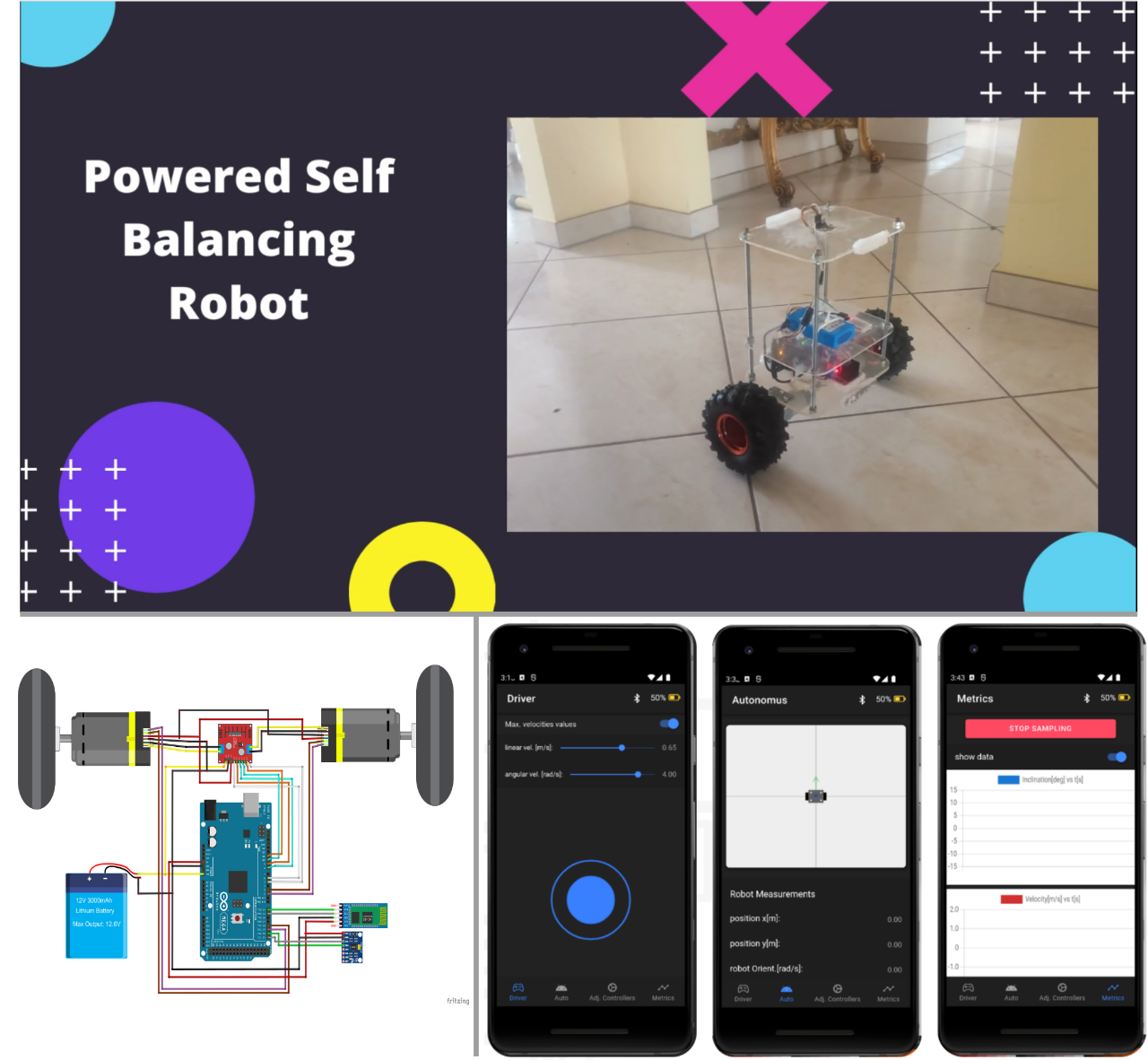 Self balancing robot with bluetooth store control code