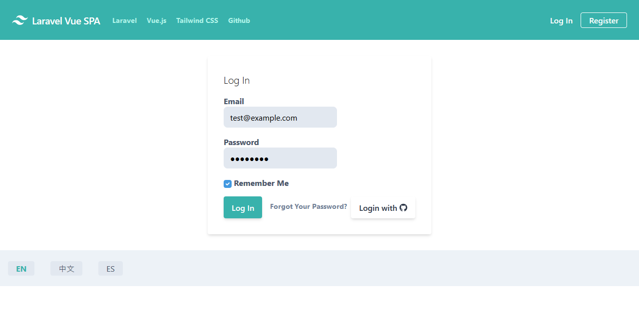 Image of Laravel-Vue SPA + Tailwind CSS